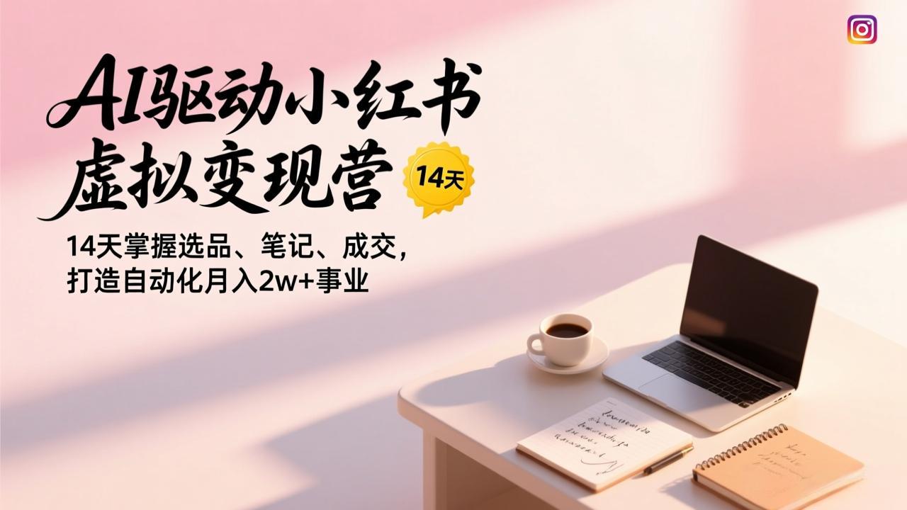 （17204期）AI驱动小红书虚拟变现营，14天掌握选品、笔记、成交，打造自动化月入2w+事业-小二项目网
