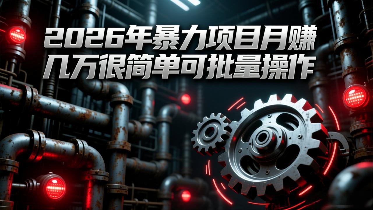 （17218期）2026年暴力项目月赚几万很简单可批量操作，成本低，利润大-小二项目网