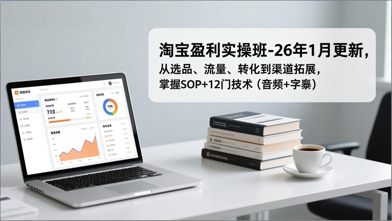 （17105期）淘宝盈利实操班-26年1月更新，从选品、流量、转化到渠道拓展，掌握SOP+12门技术（音频+字幕）-小二项目网