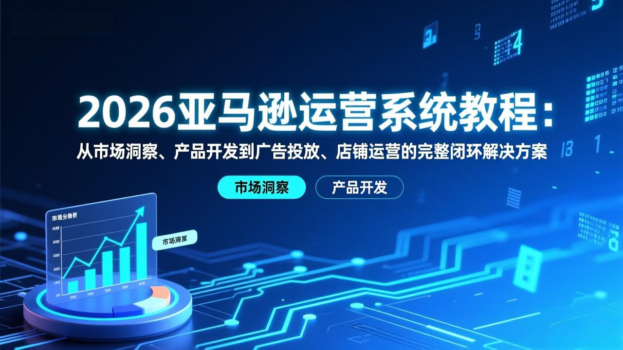 （17208期）2026亚马逊运营系统教程：从市场洞察、产品开发到广告投放、店铺运营的完整闭环解决方案-小二项目网