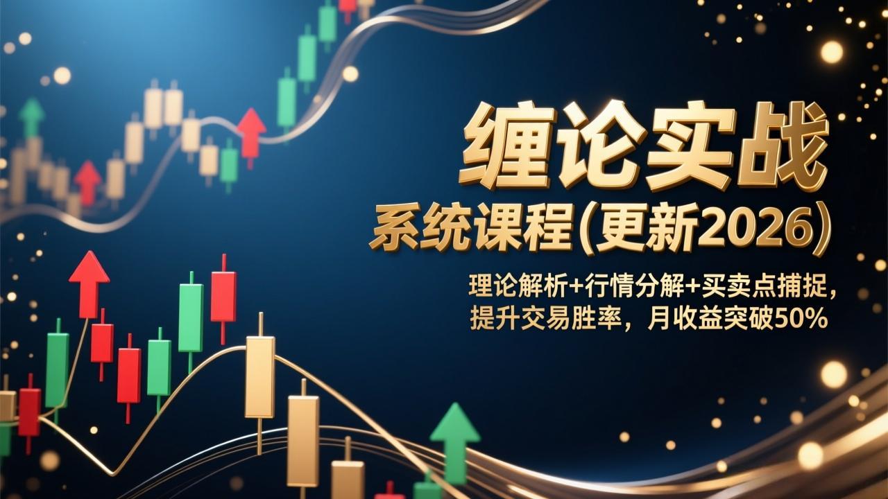 （17136期）缠论实战系统课程(更新2026)，理论解析+行情分解+买卖点捕捉，提升交易胜率，月收益突破50%-小二项目网