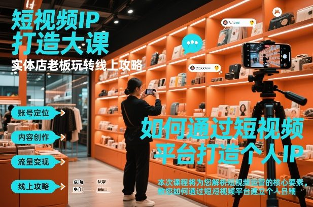 短视频ip打造大课，实体店老板玩转线上攻略-小二项目网