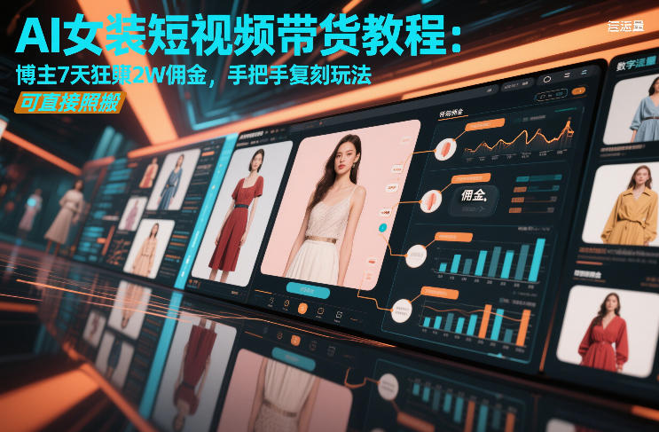 AI女装短视频带货教程：博主7天狂賺2W佣金，手把手复刻玩法，可直接照搬-小二项目网