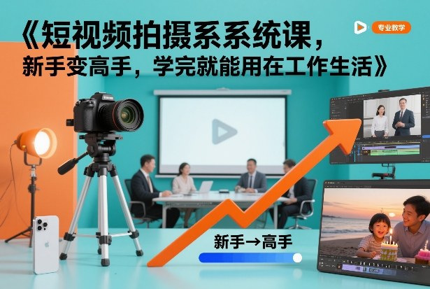 短视频拍摄系统课，新手变高手，学完就能用在工作生活-小二项目网