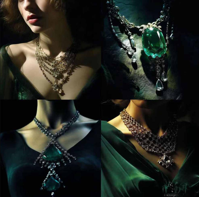 图片[3]-460+专业Midjourney珠宝摄影AI提示词戒指，项链-耳环-手链-宝石等，立即开始创作珠宝艺术-小二项目网