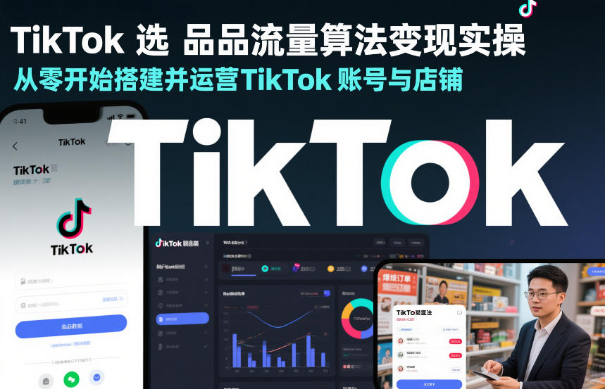 TikTok选品流量算法变现实操，从零开始搭建并运营TikTok账号与店铺-小二项目网