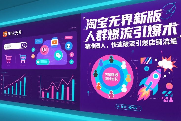 淘宝无界新版人群爆流引爆术，精准圈人，快速破流引爆店铺流量-小二项目网