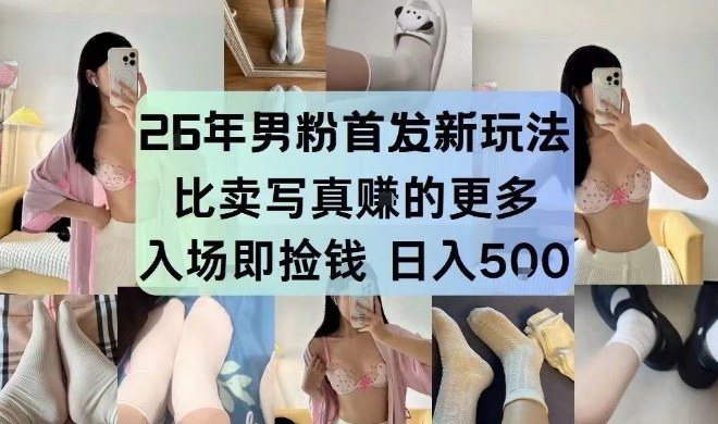 26年男粉首发最新3.0玩法，独此一家，比卖写真賺的更多，入场即捡钱，日入5张【揭秘】-小二项目网