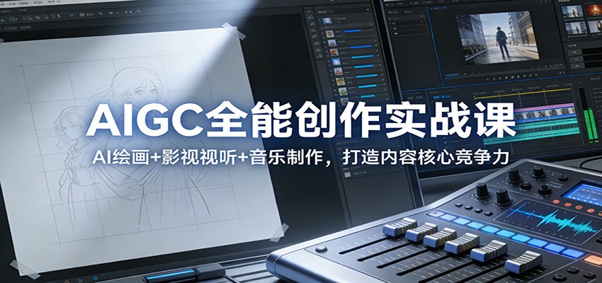 AIGC全能创作实战课：AI绘画+影视视听+音乐制作，打造内容核心竞争力-小二项目网