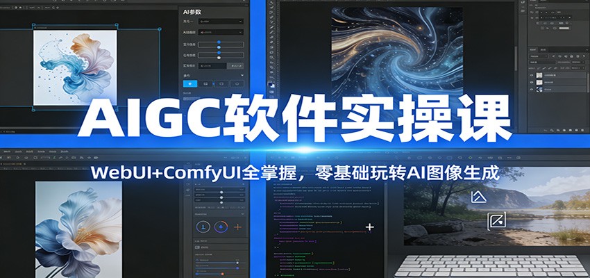 AIGC软件实操课：WebUI+ComfyUI全掌握，零基础玩转AI图像生成-小二项目网