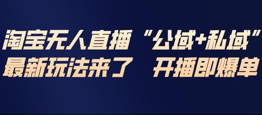 淘宝无人直播完整教程，公试+私域，最新玩法来了，开播即爆单-小二项目网