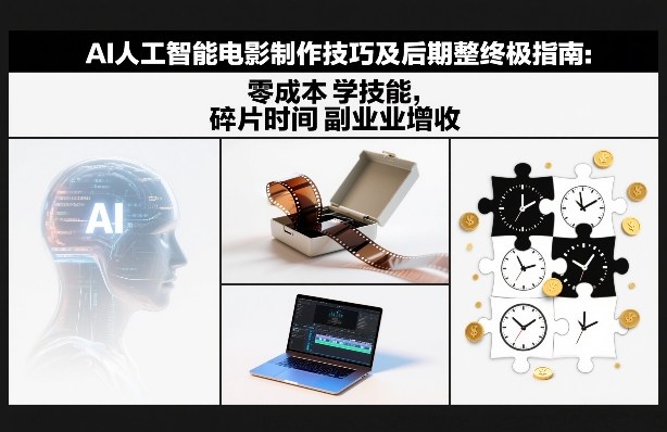 AI人工智能电影制作技巧及后期完整终极指南：零成本学技能，碎片时间副业增收-小二项目网