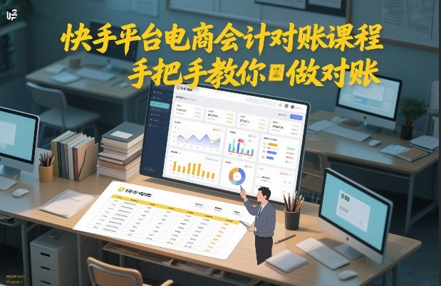 快手平台电商会计对账课程，手把手教你做对账-小二项目网