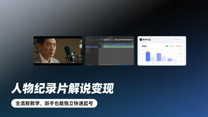 人物纪录片解说变现，全流程教学，新手也能独立快速起号-小二项目网