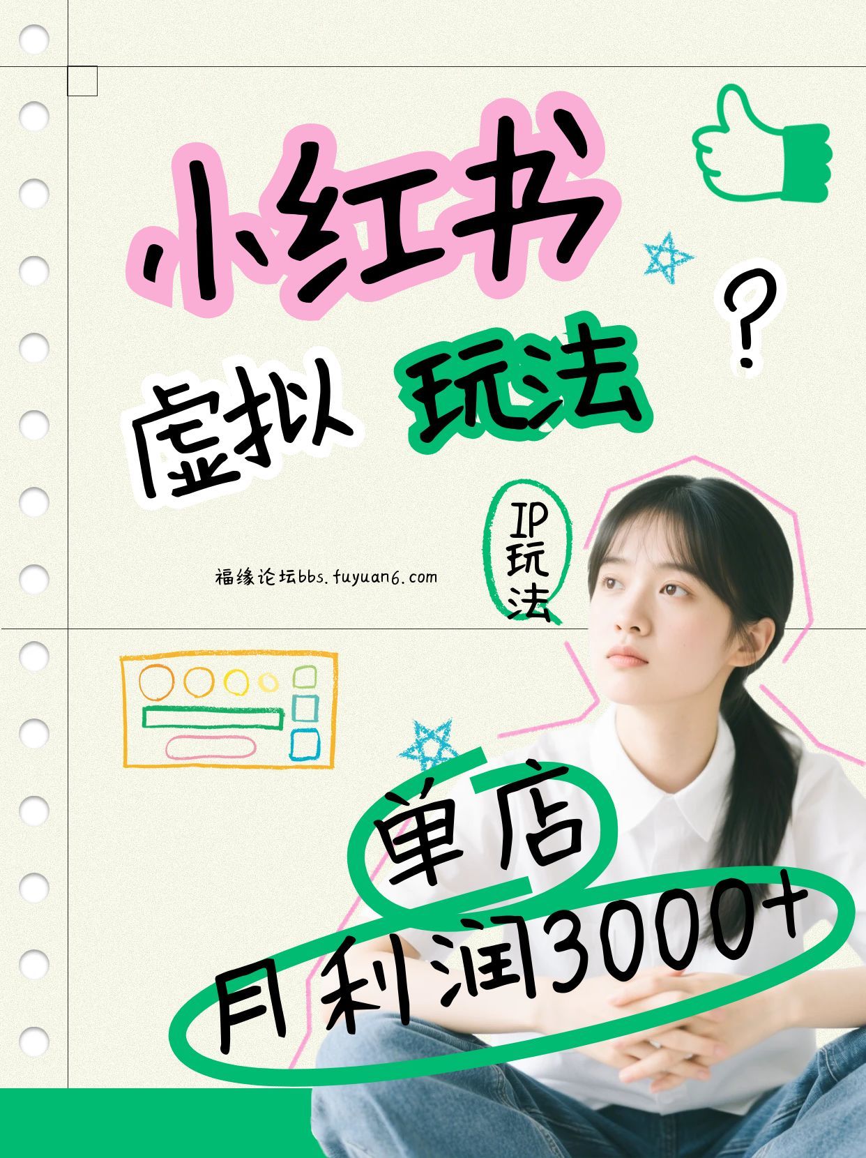 小红书虚拟玩法（铺货流和单品玩法），单店月利润3000+，IP打法+原创商品（0违规）-小二项目网