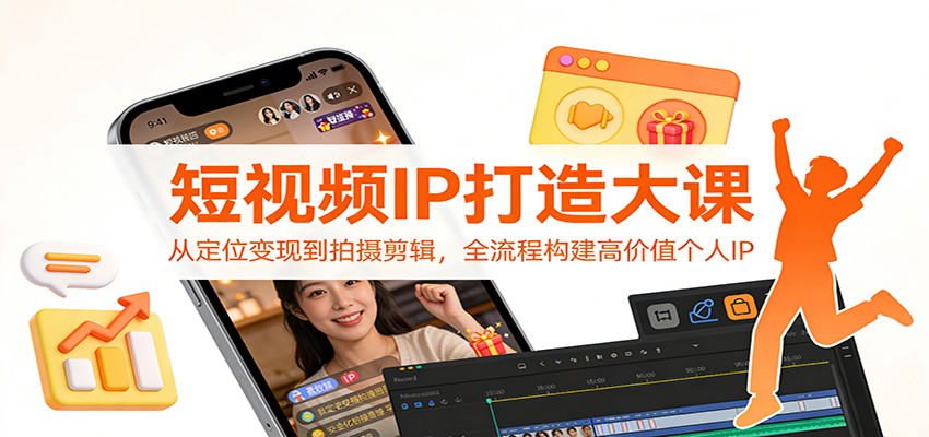 短视频IP打造大课：从定位变现到拍摄剪辑，全流程构建高价值个人IP-小二项目网