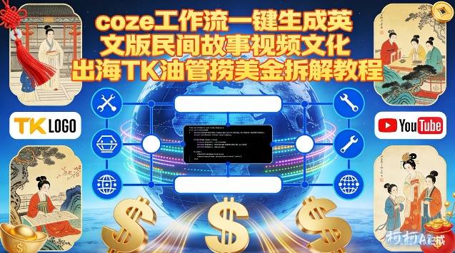 Coze扣子工作流一键生成英文版民间故事视频，文化出海TK油管捞美金拆解教程-小二项目网