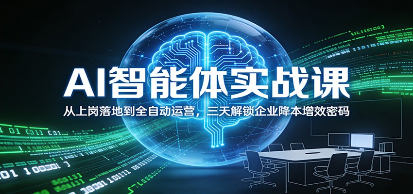 AI智能体实战课：从上岗落地到全自动运营，三天解锁企业降本增效密码-小二项目网