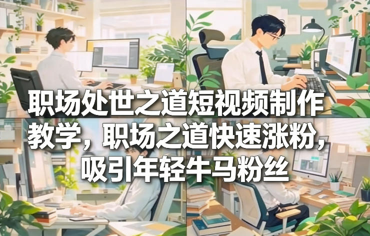职场处世之道短视频制作教学，职场之道快速涨粉，吸引年轻牛马粉丝-小二项目网