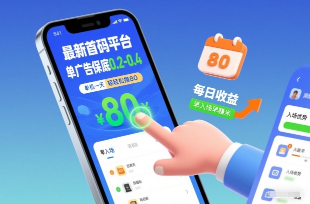 最新首码平台，单广告保底0.2-0.4，单机一天轻松撸80，早入场早賺米【揭秘】-小二项目网
