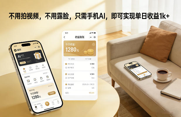 不用拍视频，不用露脸，只需手机AI，即可实现单日收益1k+【揭秘】-小二项目网