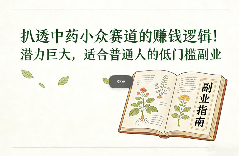 扒透中药小众赛道的賺米逻辑，潜力巨大，适合普通人的低门槛副业-小二项目网