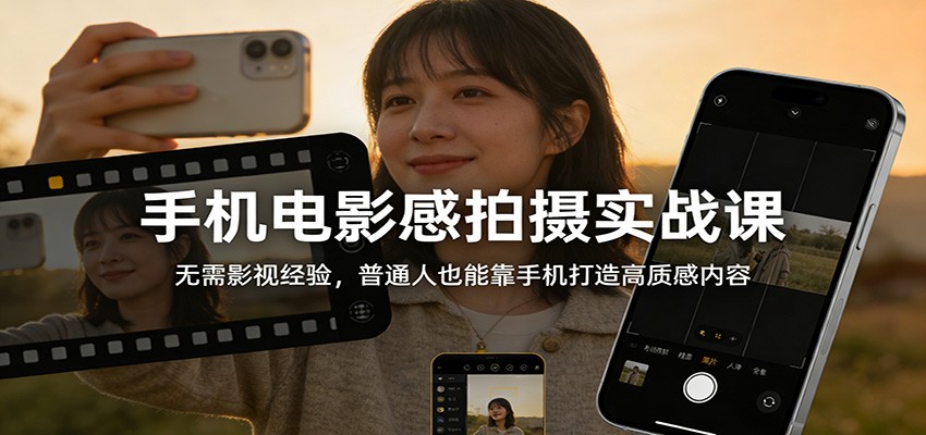 手机电影感拍摄实战课：无需影视经验，普通人也能靠手机打造高质感内容-小二项目网