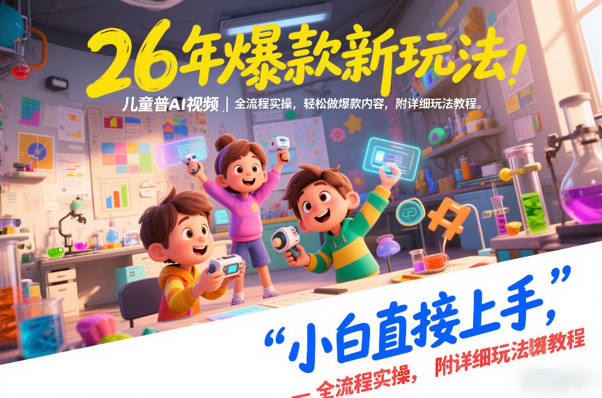 26年爆款新玩法，儿童科普AI视频，全流程实操，轻松做爆款内容，小白直接上手，附详细玩法教程-小二项目网