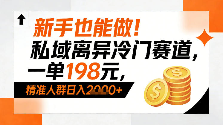 新手也能做！私域离异冷门赛道，一单198，精准人群日入1k+-小二项目网