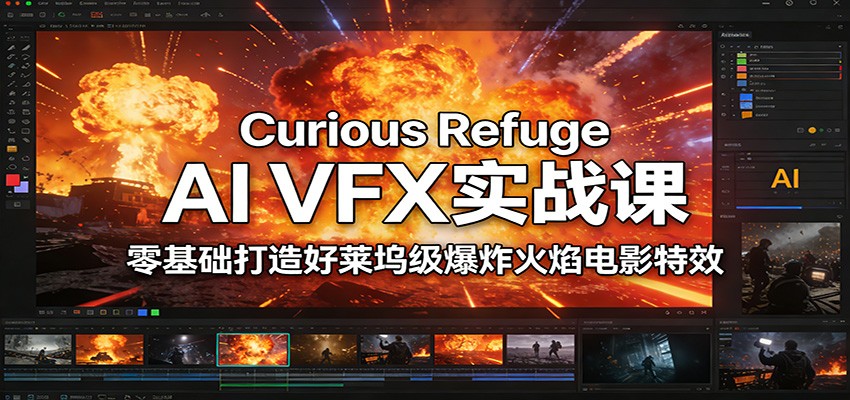 Curious Refuge AI VFX实战课，零基础打造好莱坞级爆炸火焰电影特效-小二项目网