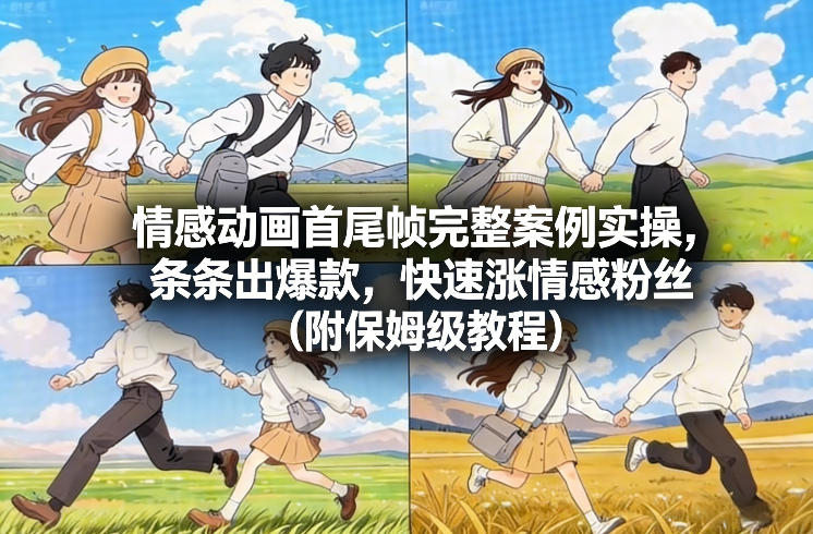 情感动画首尾帧完整案例实操,条条出爆款,快速涨情感粉丝(附保姆级教程)-小二项目网