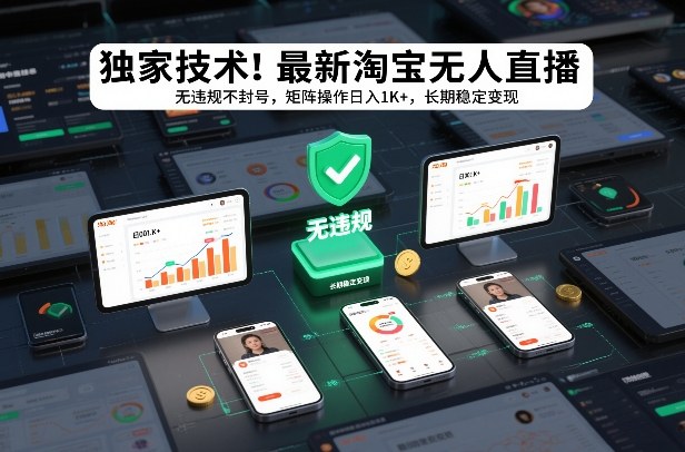 独家技术！最新淘宝无人直播：无违规不封号，矩阵操作日入1K+，长期稳定变现【揭秘】-小二项目网