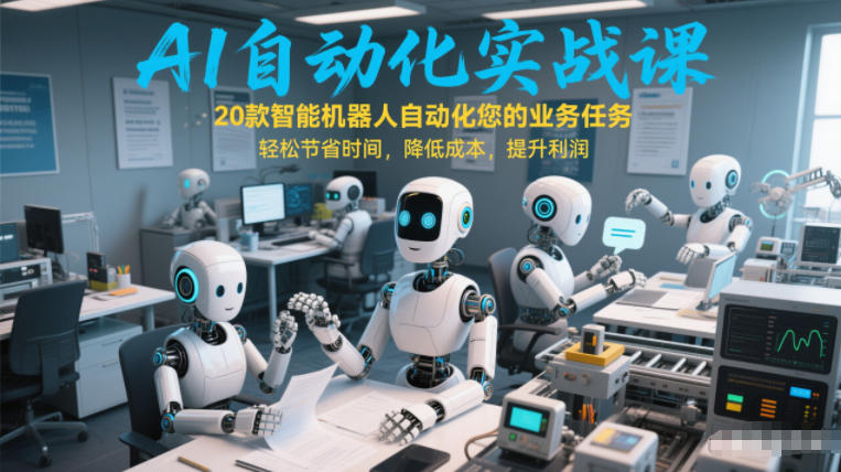 AI自动化实战课：20款智能机器人自动化您的业务任务，轻松节省时间，降低成本，提升利润-小二项目网