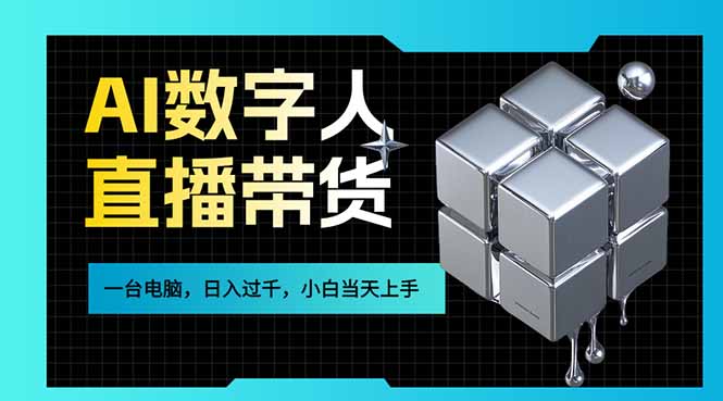 （17415期）AI数字人直播带货风口已来，一台电脑在家日入过千，小白当天上手的赚钱技能-小二项目网