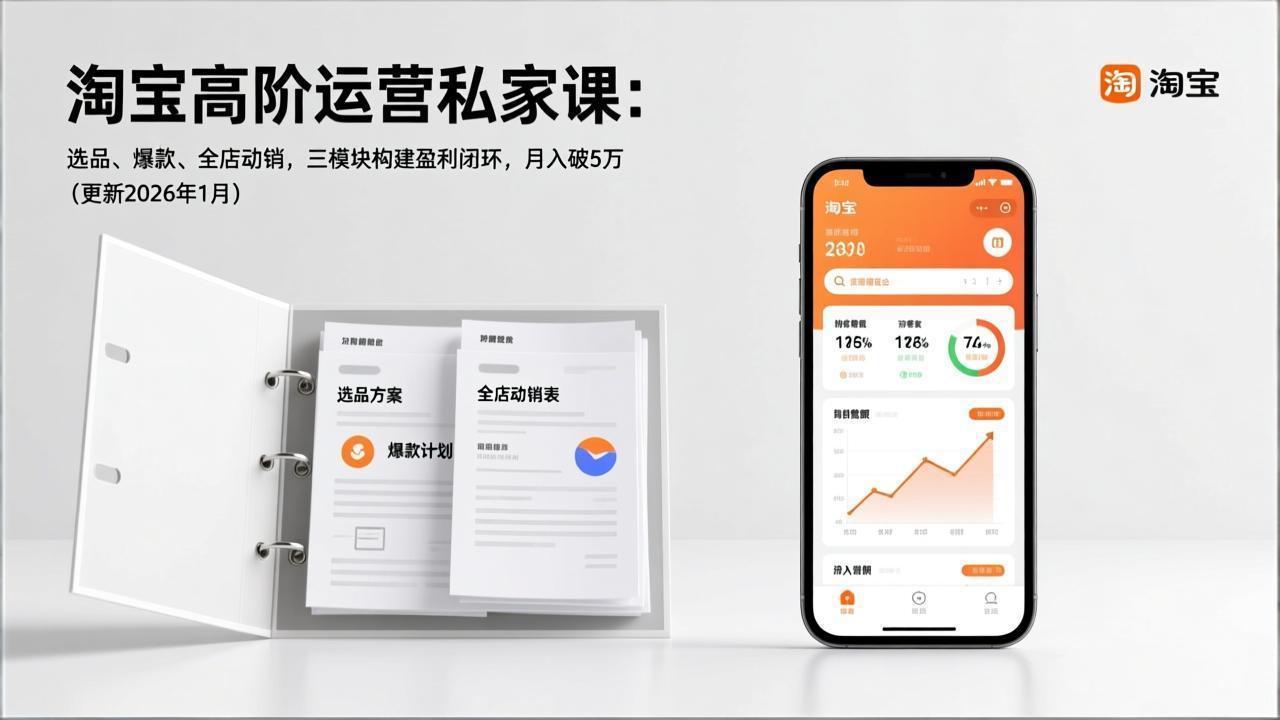 （17280期）淘宝高阶运营私家课：选品、爆款、全店动销，三模块构建盈利闭环，月入破5万（更新26年1月）-小二项目网