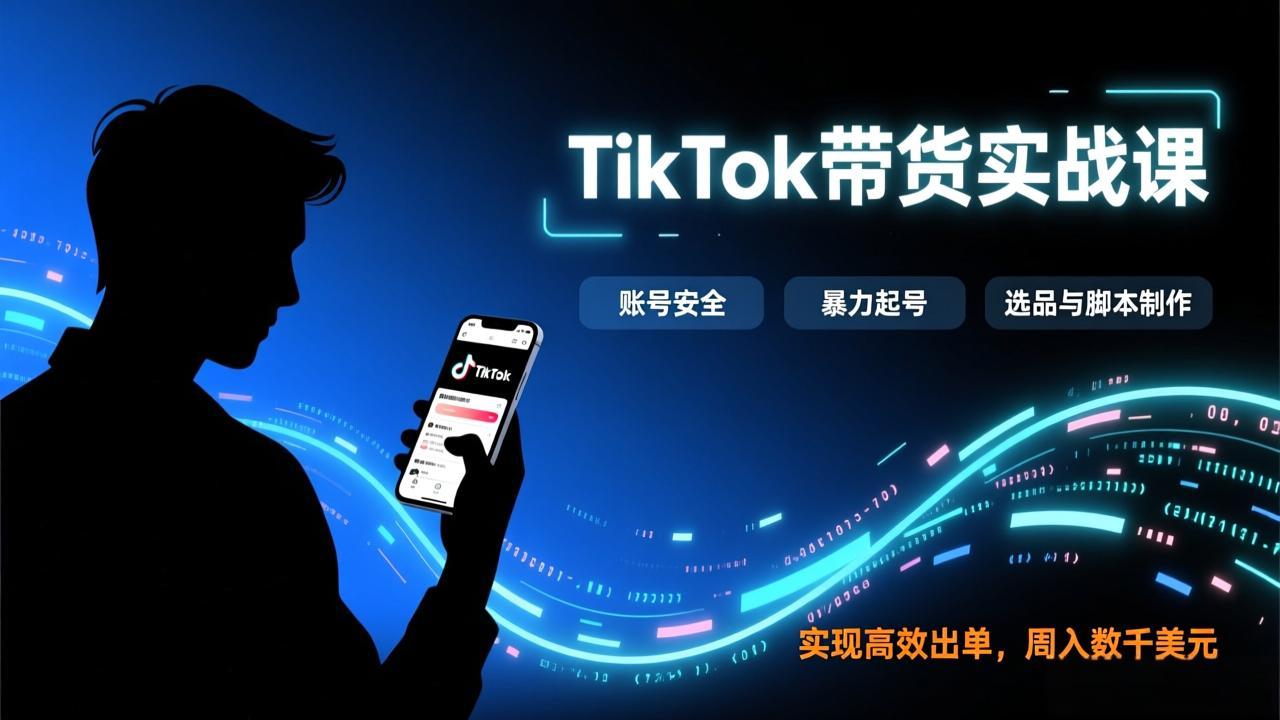 （17278期）TikTok带货实战课，涵盖账号安全、暴力起号、选品与脚本制作，实现高效出单，周入数千美元-小二项目网