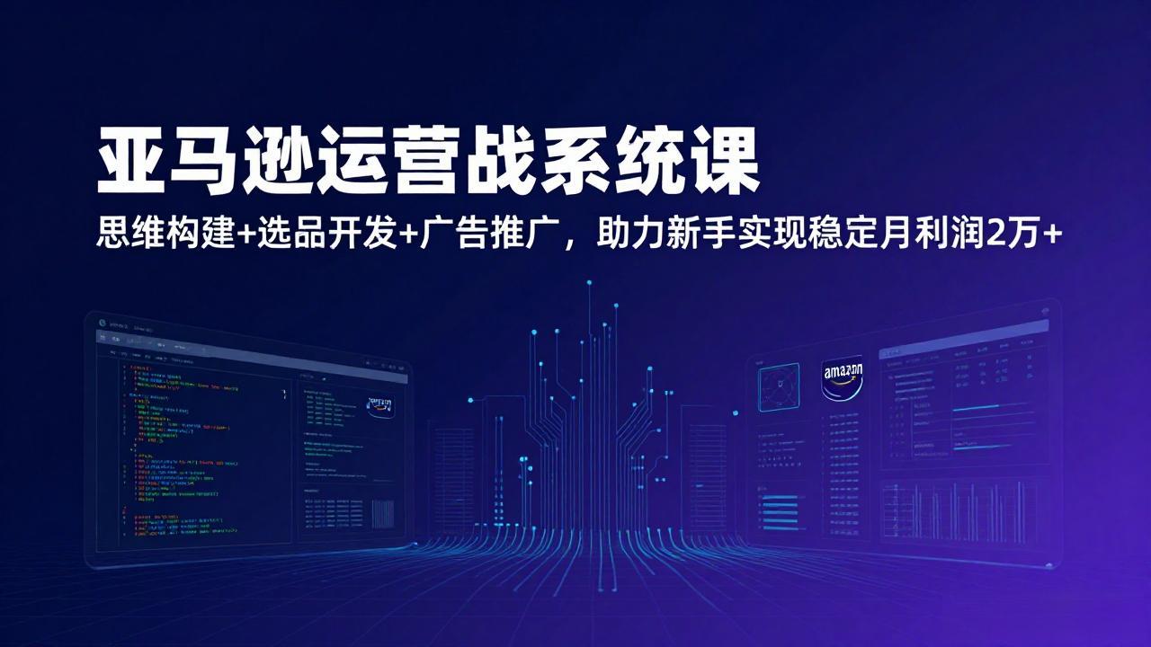 （17311期）亚马逊运营实战系统课，思维构建+选品开发+广告推广，助力新手实现稳定月利润2万+（更新）-小二项目网