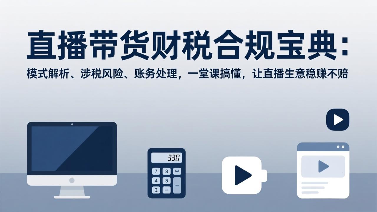 （17354期）直播带货财税合规宝典：模式解析、涉税风险、账务处理，一堂课搞懂，让直播生意稳赚不赔-小二项目网