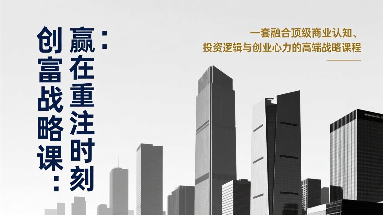 （17337期）《创富战略课：赢在重注时刻》一套融合顶级商业认知、投资逻辑与创业心力的高端战略课程-小二项目网