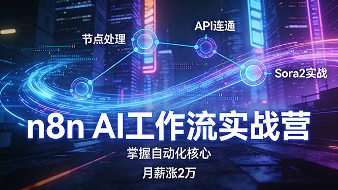 （17458期）n8n AI工作流实战营，节点处理+API连通+Sora2实战，掌握自动化核心月薪涨2万-小二项目网