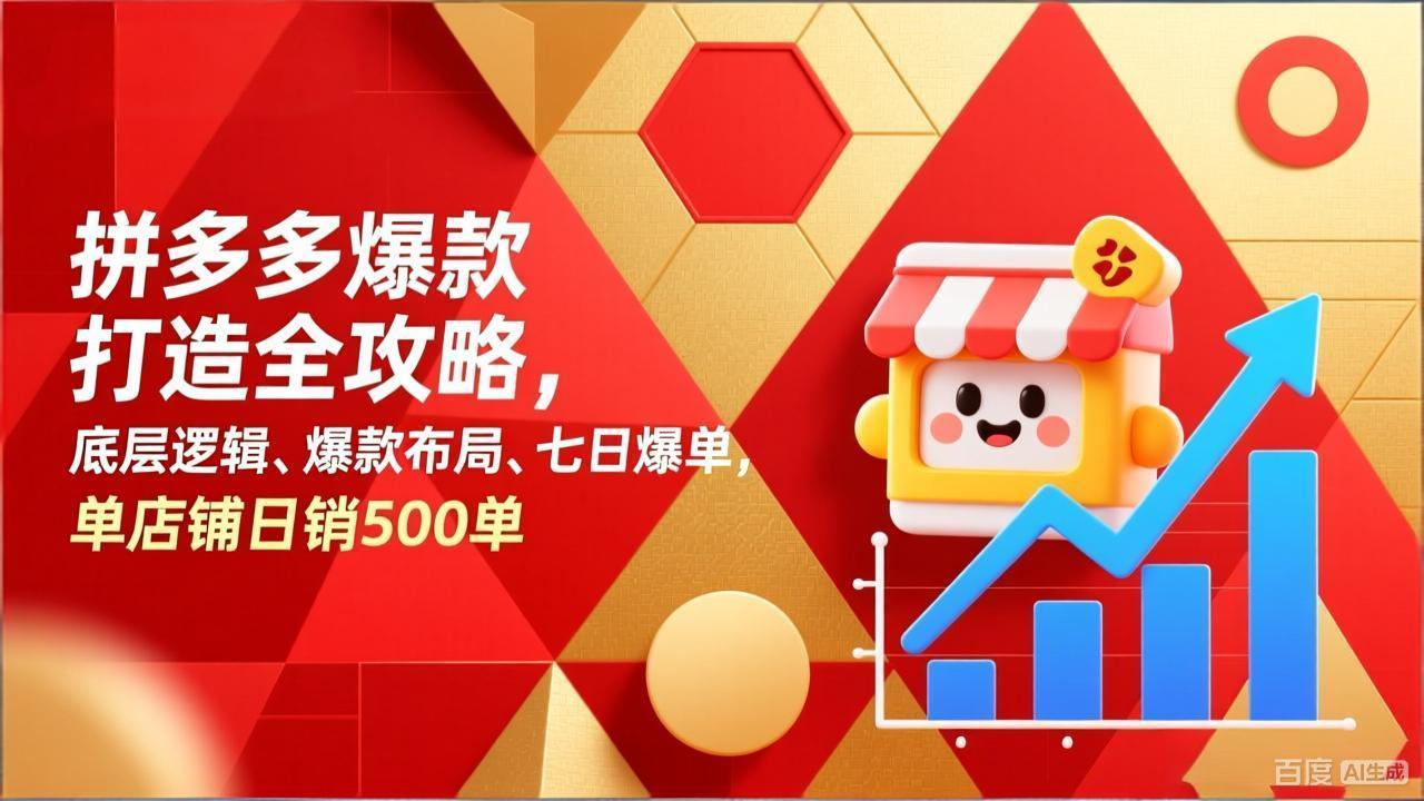 （17346期）拼多多爆款打造全攻略，底层逻辑、爆款布局、七日爆单，单店铺日销500单-小二项目网