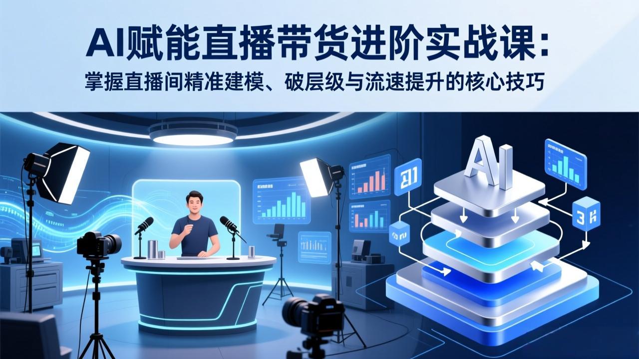 （17405期）AI赋能直播带货进阶实战课：掌握直播间精准建模、破层级与流速提升的核心技巧-小二项目网