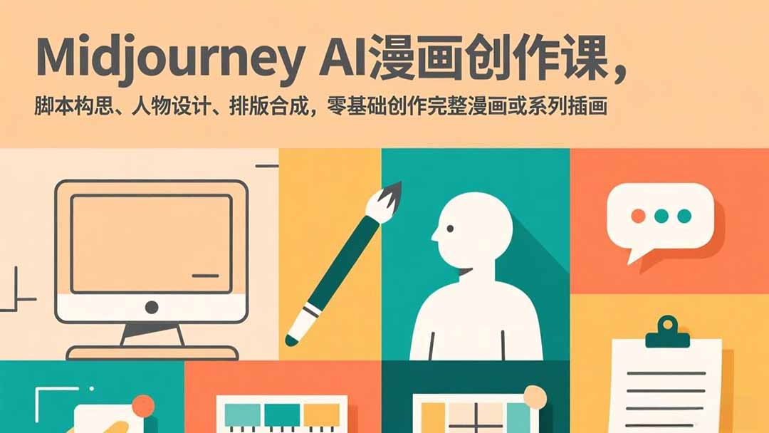 （17299期）Midjourney AI漫画创作课，脚本构思、人物设计、排版合成，零基础创作完整漫画或系列插画-小二项目网
