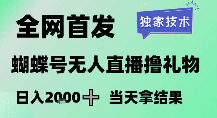 2026最新蝴蝶号无人直播掘金，独家技术，全网首发小白做了一个月收益3W，长期稳定可做【揭秘】-小二项目网
