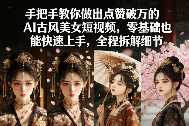 手把手教你做出点赞破万的AI古风美女短视频，零基础也能快速上手，全程拆解细节-小二项目网