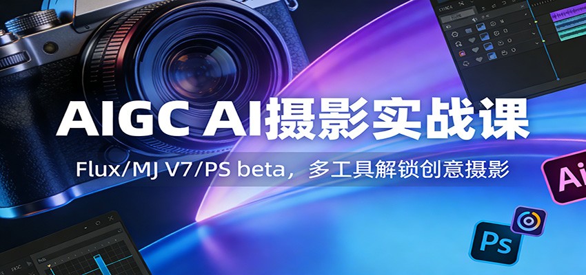 AIGC AI摄影实战课：Flux/MJ V7/PS beta，多工具解锁创意摄影-小二项目网