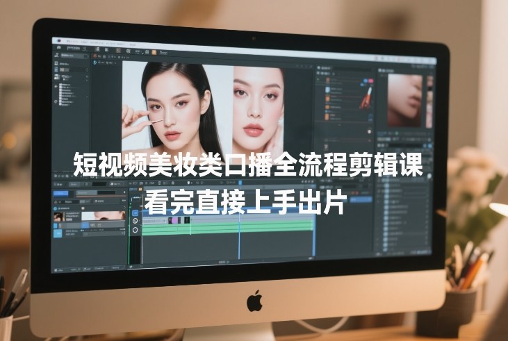 短视频美妆类口播全流程剪辑课，看完直接上手出片-小二项目网