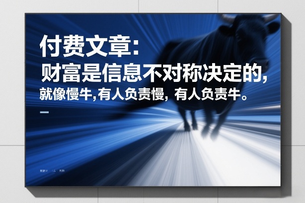 付费文章：财富是信息不对称决定的，就像慢牛，有人负责慢，有人负责牛-小二项目网