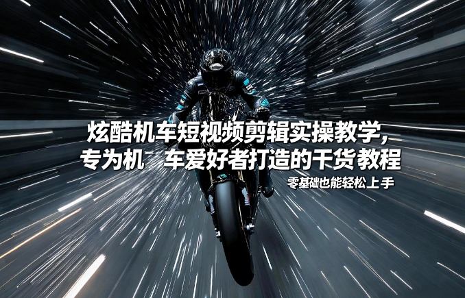 炫酷机车短视频剪辑实操教学，专为机车爱好者打造的干货教程，零基础也能轻松上手-小二项目网