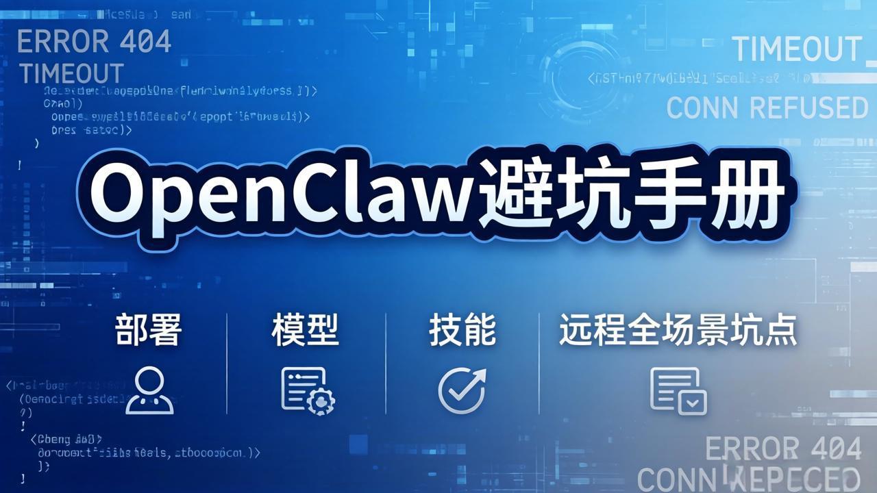 （17671期）OpenClaw避坑手册：部署+模型+技能+远程全场景坑点，一次性给你说全，少走弯路-小二项目网